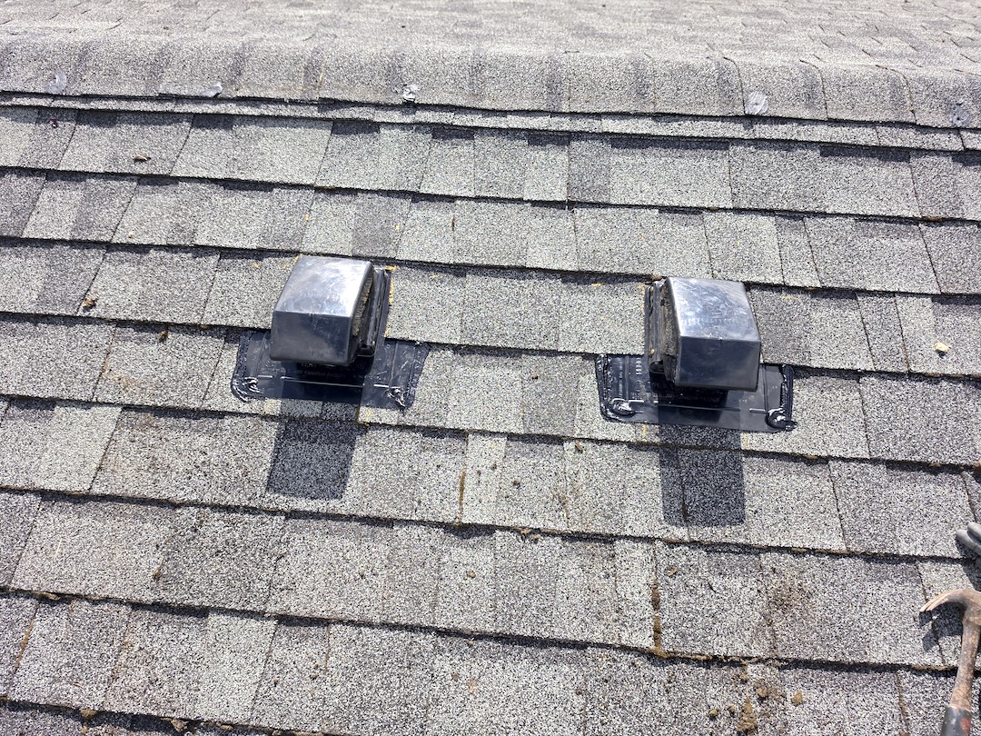 Two Roof Damper Vents Installed to Direct Indoor Moisture Outside the Home