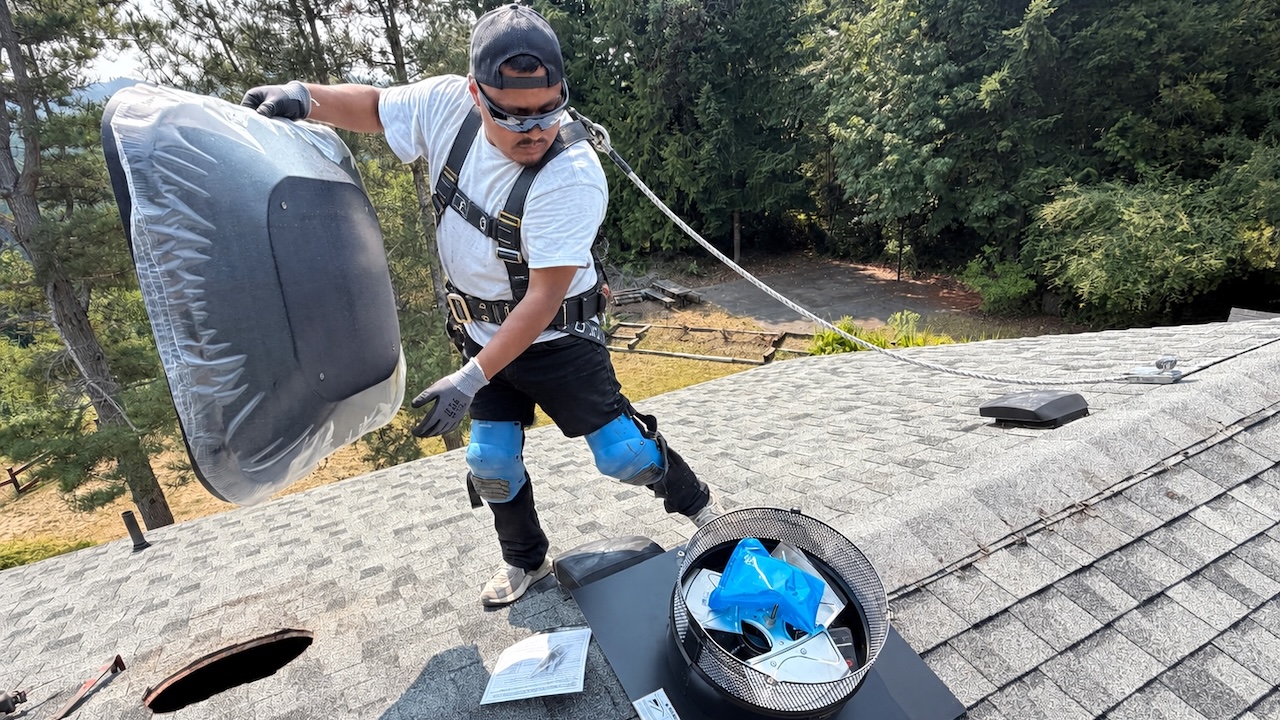 Residential Rooftop Electric Attic Fan Installation
